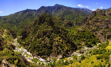 Magnifique vue sur les montagnes verdoyantes de la Corse