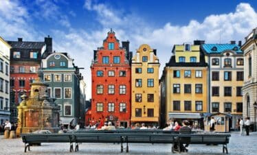 Bâtiment colorés typiques de Stockholm